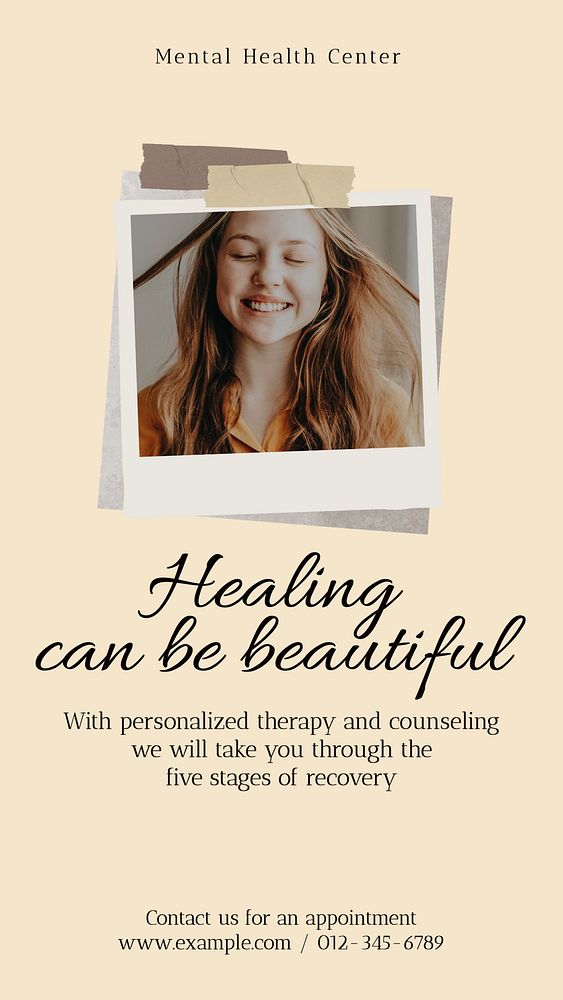 Healing and recovery Instagram story template, editable social media design