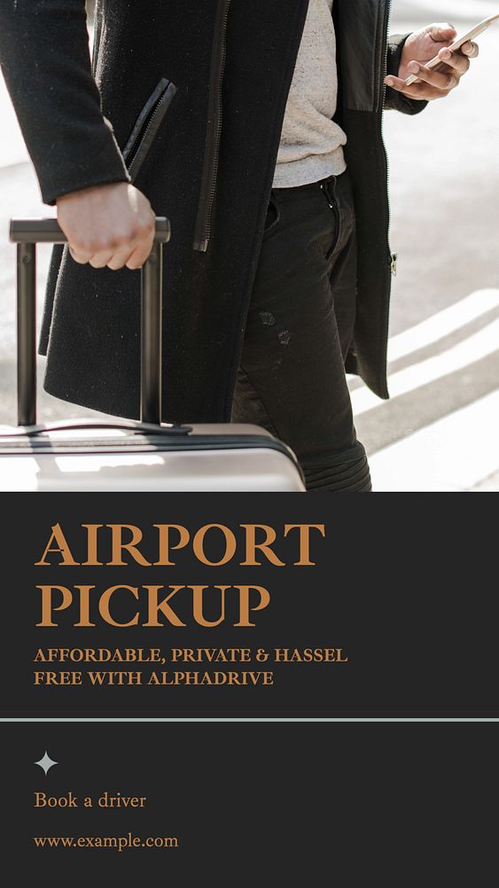 Airport pick up Instagram story template, editable social media design