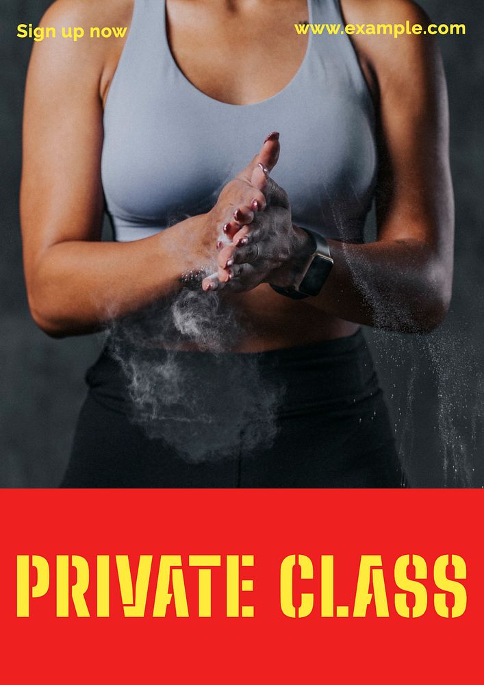 Private class poster template, customizable design