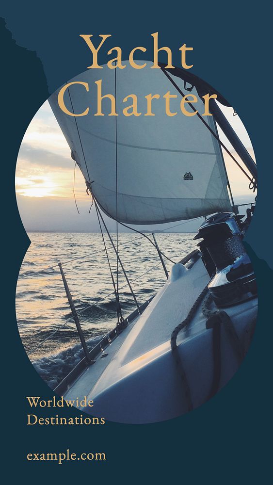 Yacht charter Instagram story template, editable social media design