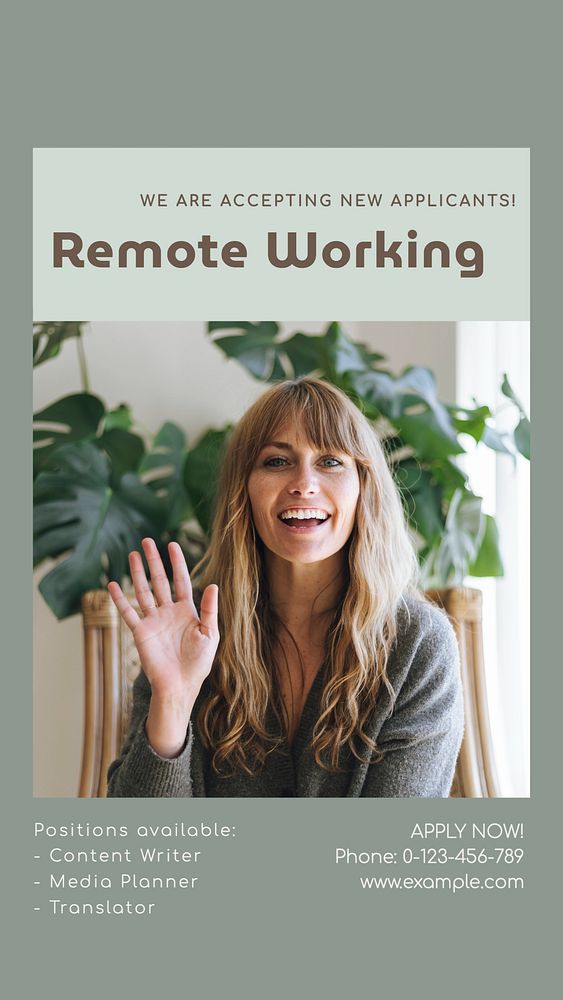 Remote working Instagram story template, editable social media design