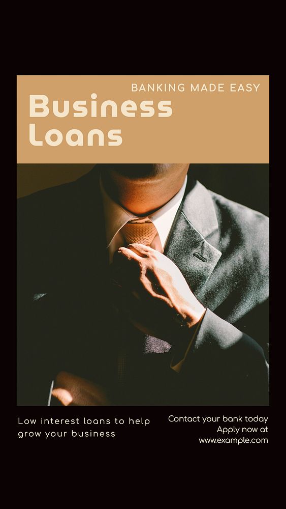 Business loans Instagram story template, editable social media design