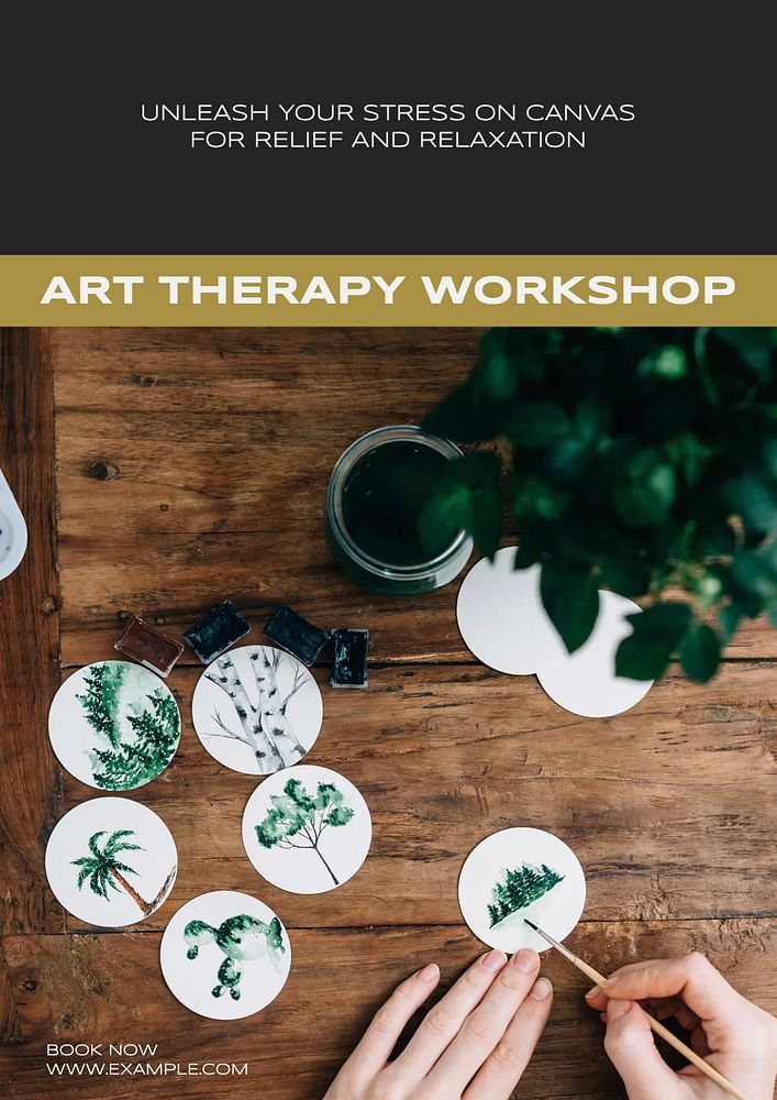 Art therapy poster template, customizable ad