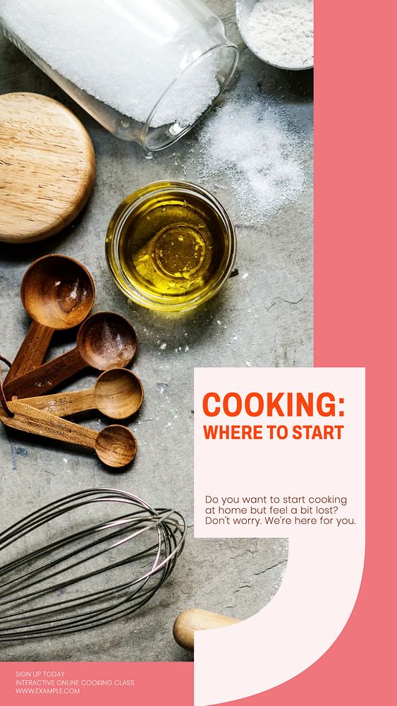 Cooking class Instagram story, editable social media design