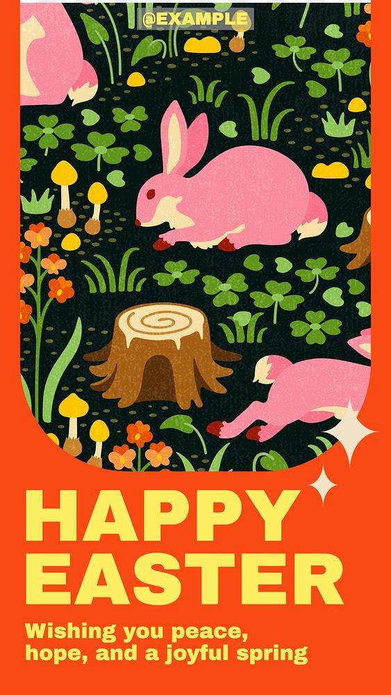 Happy Easter Instagram story, editable social media design