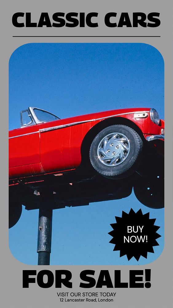 Classic car sale Instagram story, editable social media design