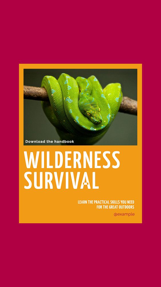 Wilderness survival Instagram story, editable social media design