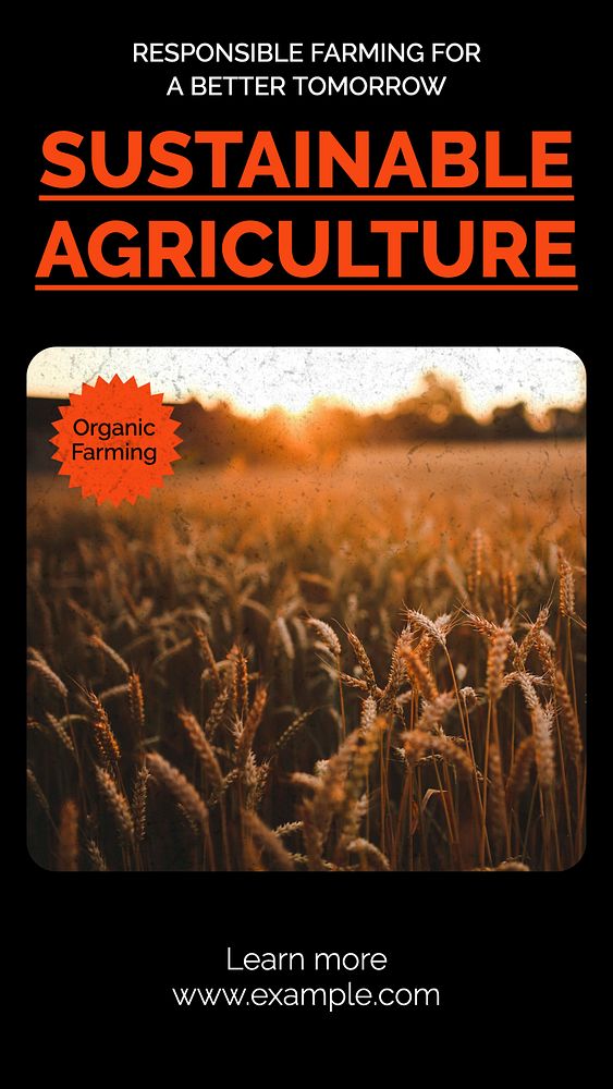 Sustainable agriculture Instagram story, editable social media design