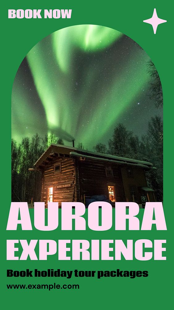 Aurora tour package Instagram story, editable social media design