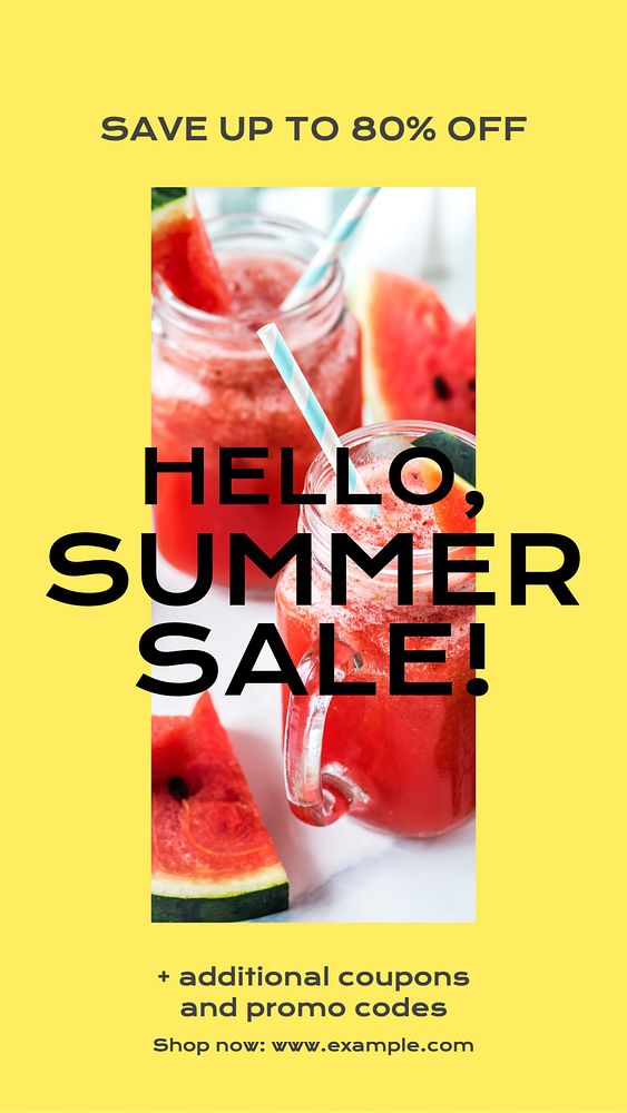 Summer sale Instagram story, editable social media design