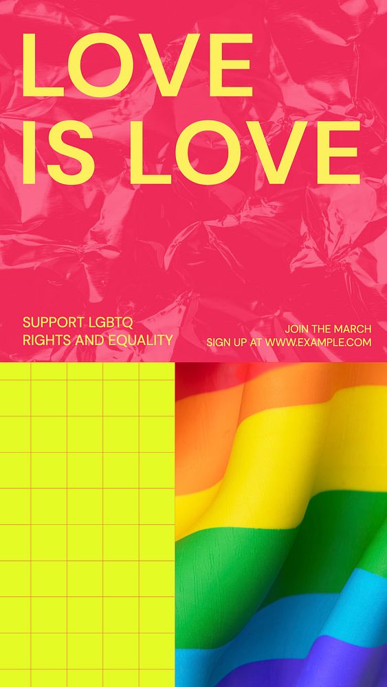 Love is love Instagram story, editable social media design