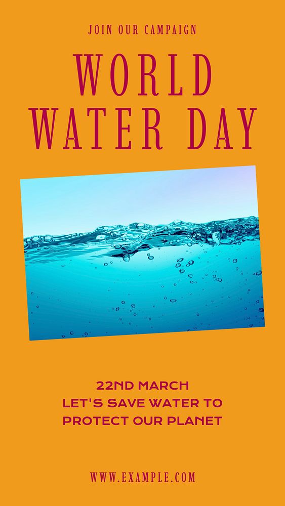 World water day Instagram story, editable social media design