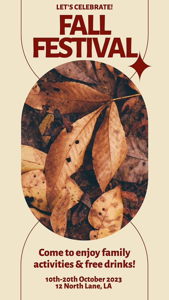 Fall festival Instagram story, editable social media design