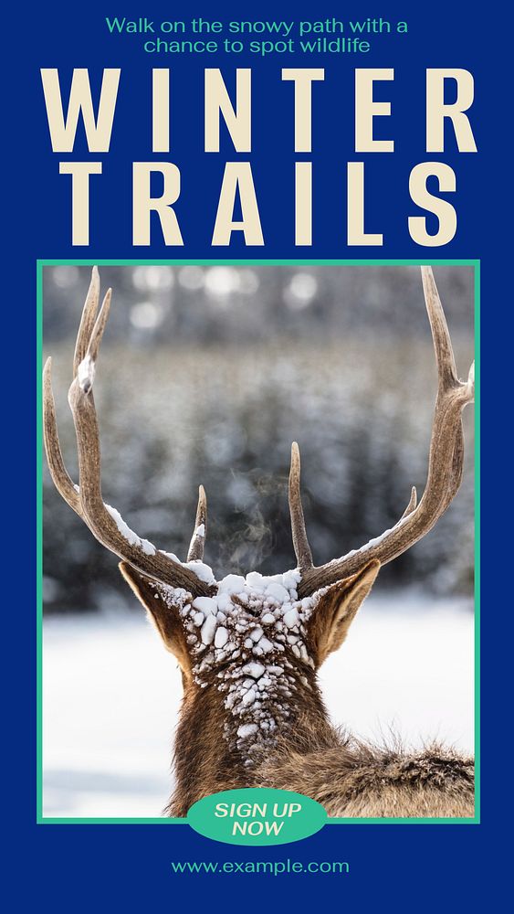 Winter trails Instagram story, editable social media design