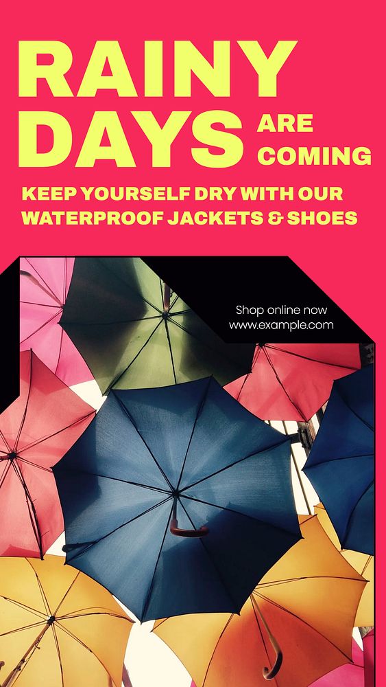 Waterproof clothes Instagram story, editable social media design