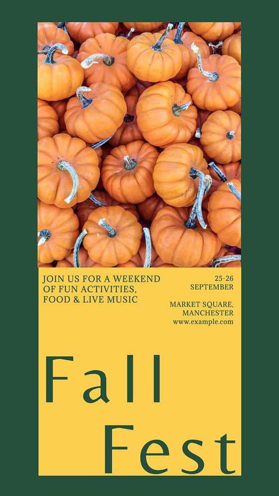 Fall festival Instagram story template, editable social media design