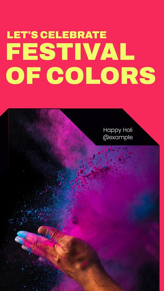 Holi festival Instagram story, editable social media design