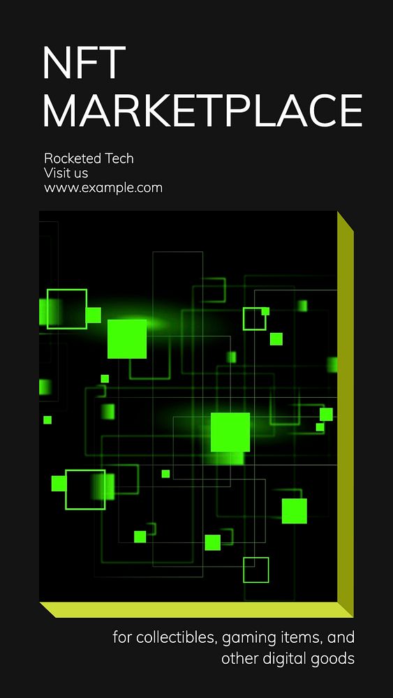 NFT marketplace blockchain Instagram story, editable social media design