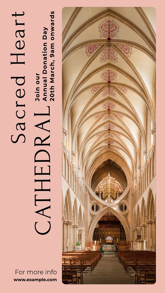 Sacred Heart Cathedral Instagram story template, editable social media design