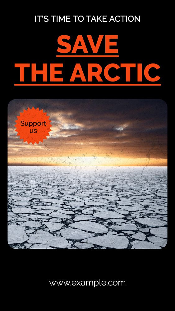 Save the Arctic Instagram story, editable social media design