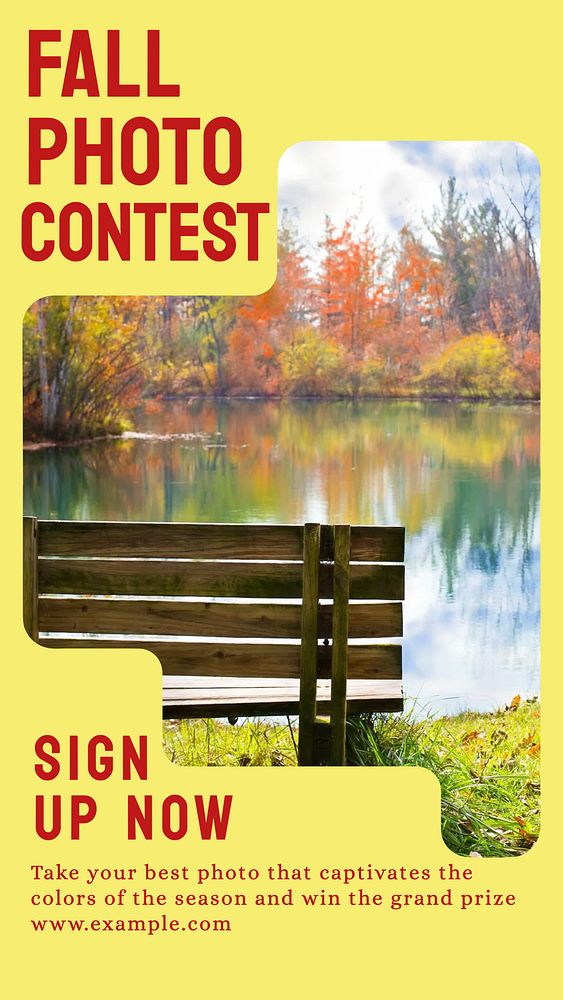 Fall photo contest Instagram story, editable social media design