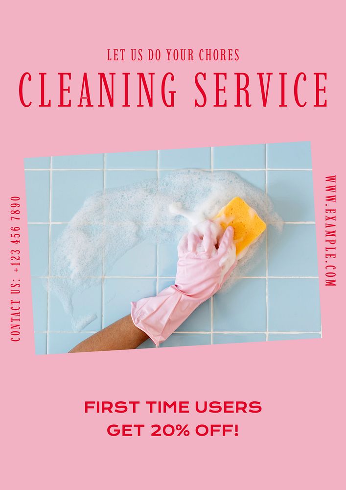 Cleaning service editable poster template