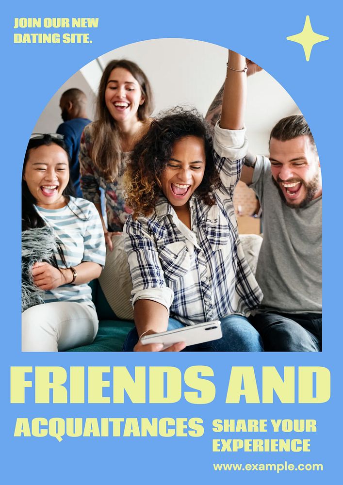 Friends and acquaintances editable poster template