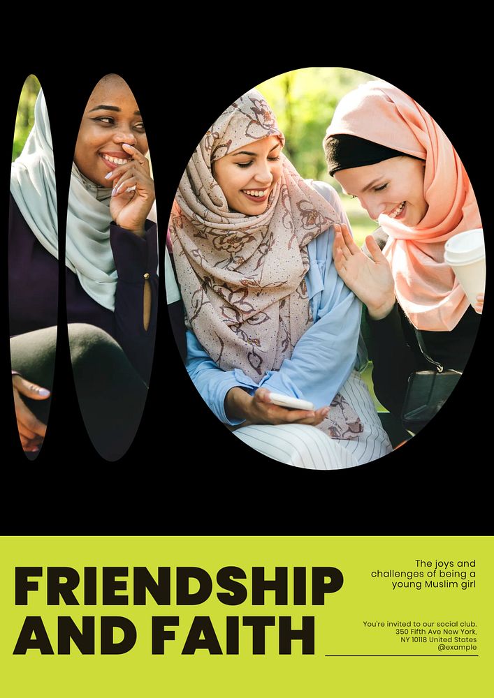 Friendship and faith editable poster template