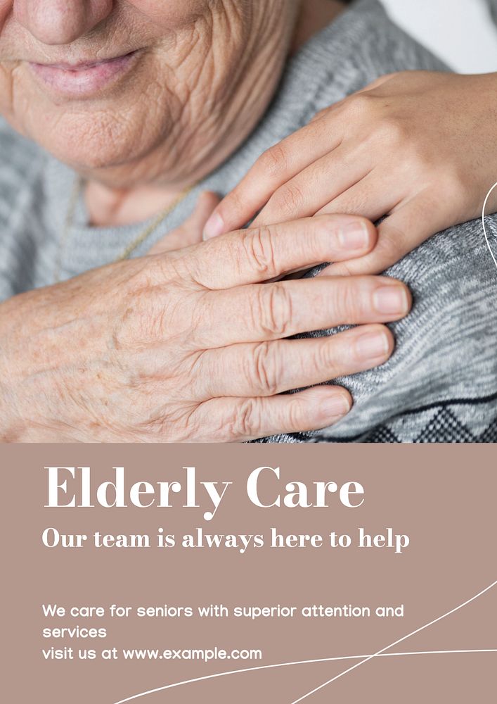 Elderly care poster template, editable text & design