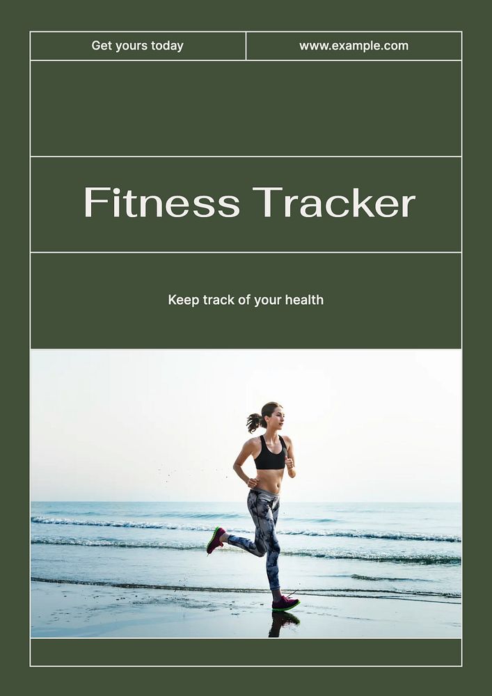 Fitness tracker poster template, editable text & design