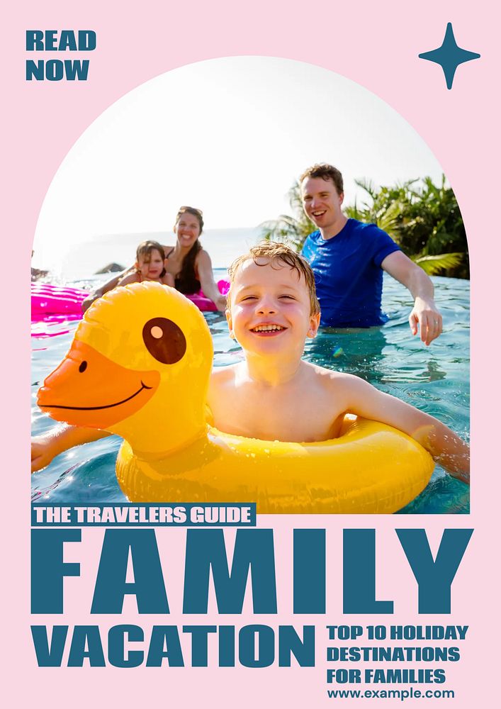 Family vacation editable poster template