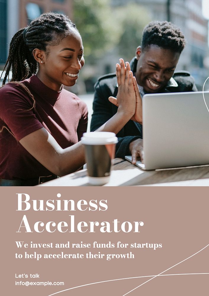 Business accelerator poster template, editable text & design