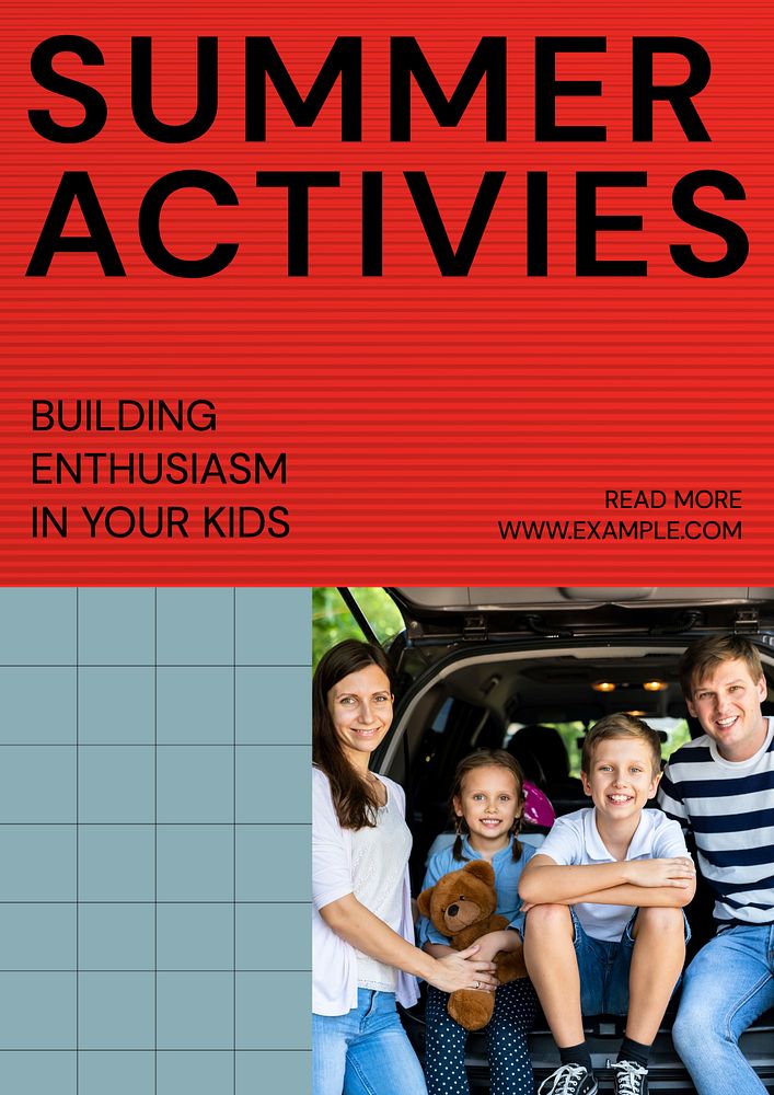 Summer activities editable poster template