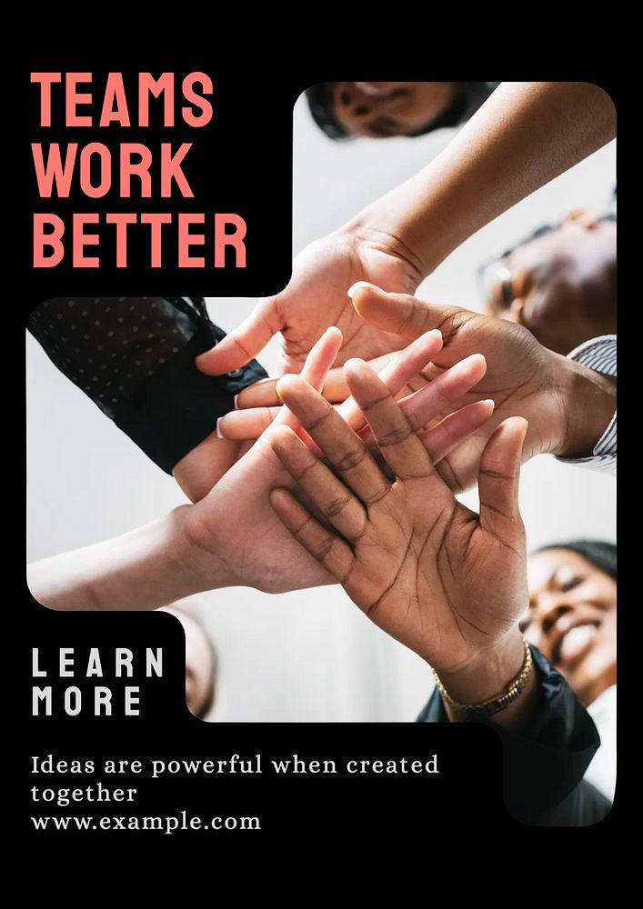 Teamwork editable poster template