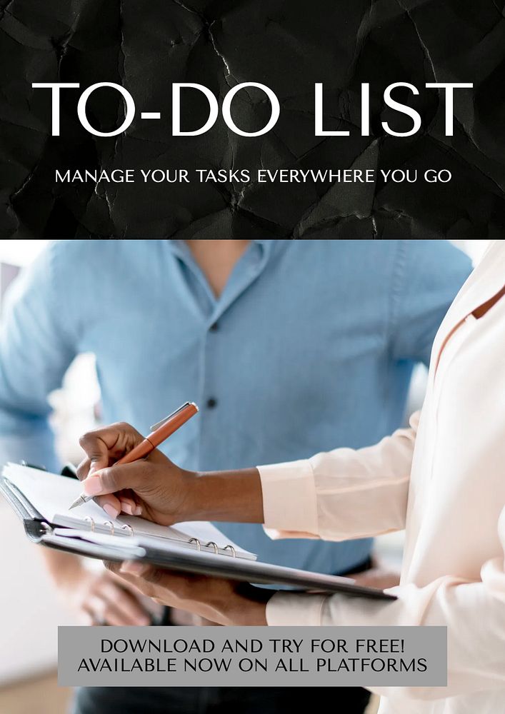 To-do list app editable poster template