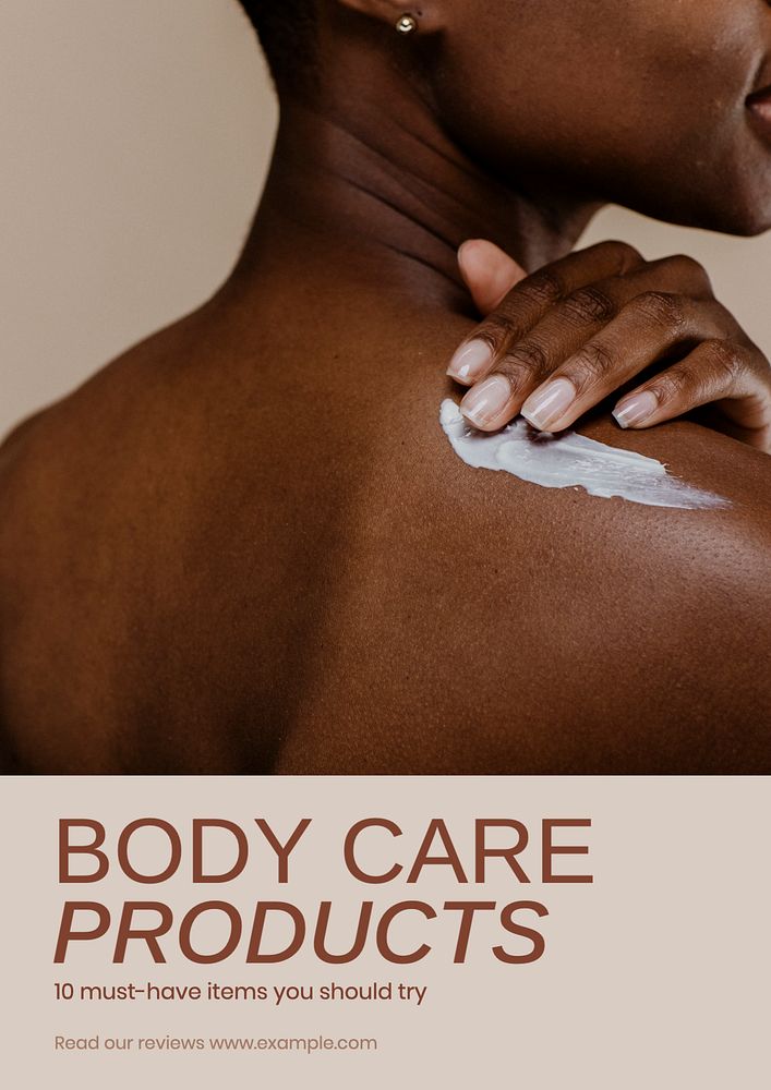 Body care products poster template, editable text & design