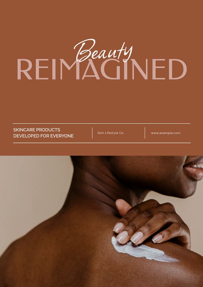 Diverse beauty poster template, editable text & design