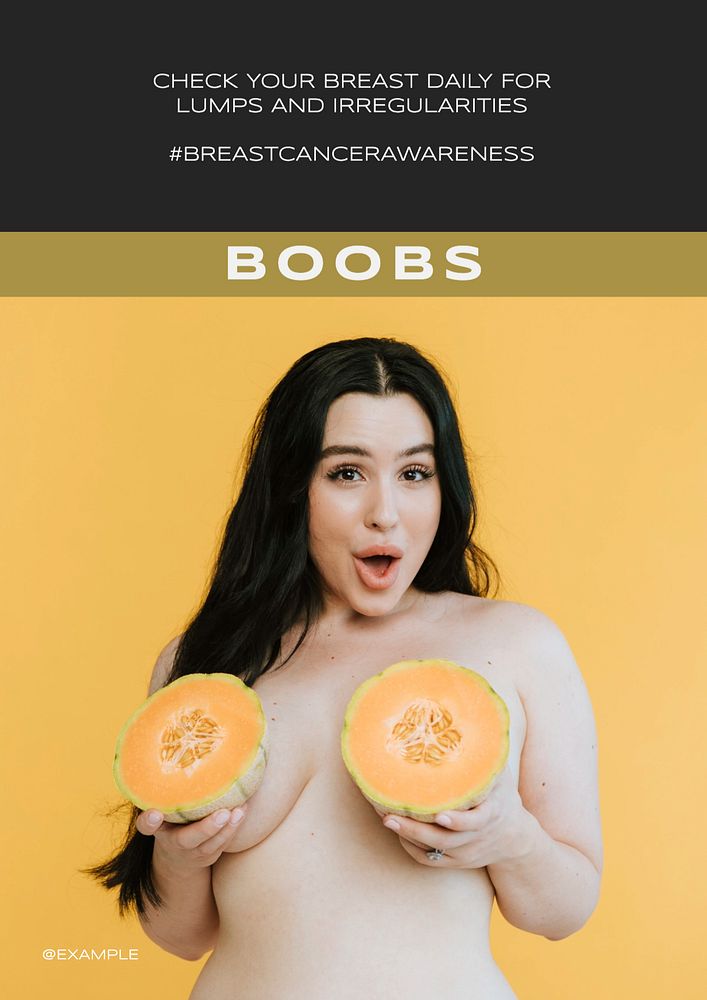Breast cancer poster template, editable text & design
