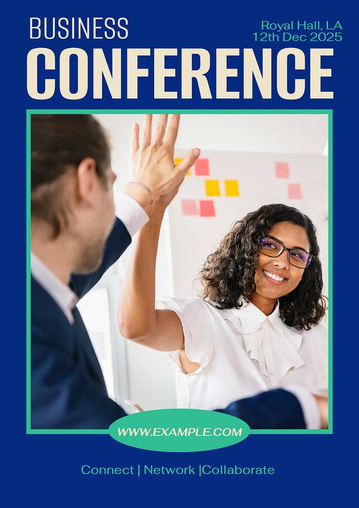 Business conference editable poster template