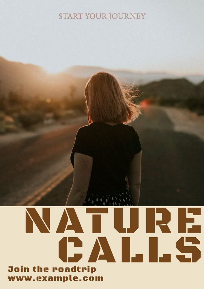 Nature calls editable poster template