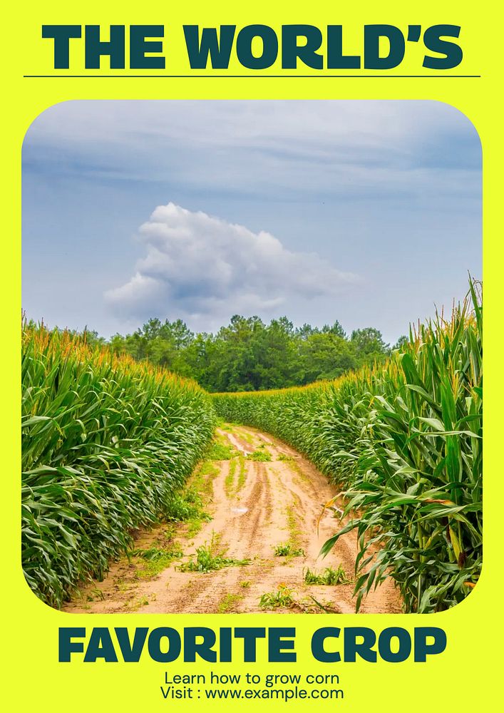 Farming corn editable poster template