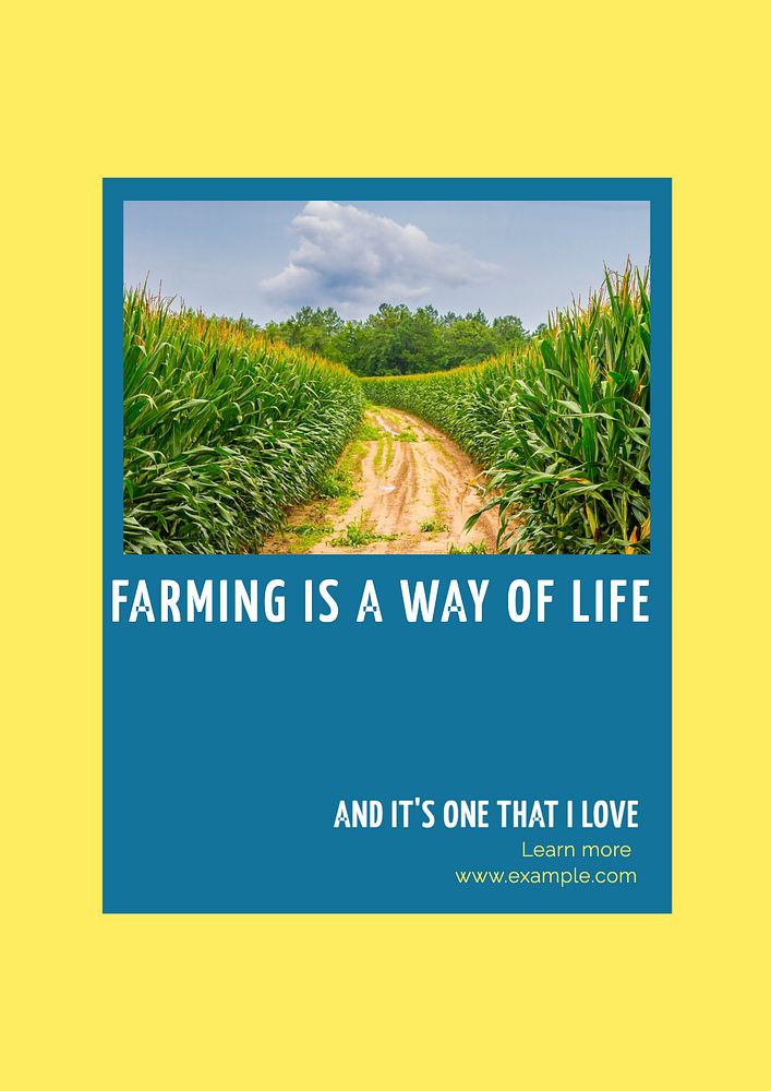 Farming editable poster template