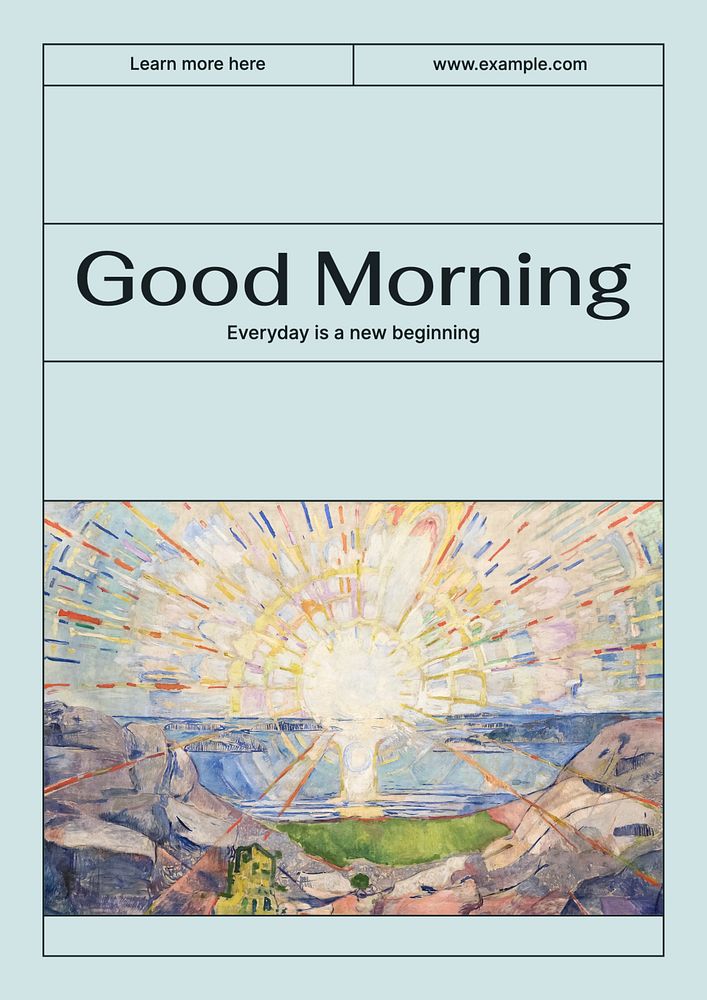 Good morning poster template, editable text & design