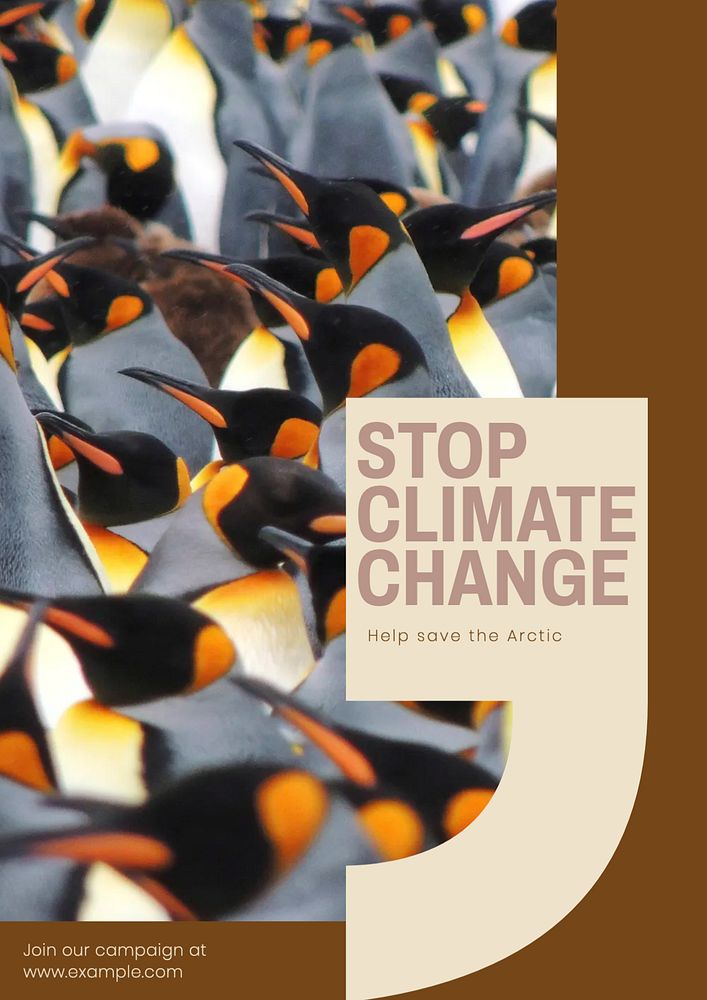 Climate change editable poster template