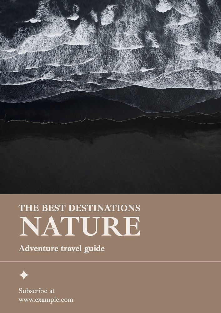 Nature travel poster template, editable text & design