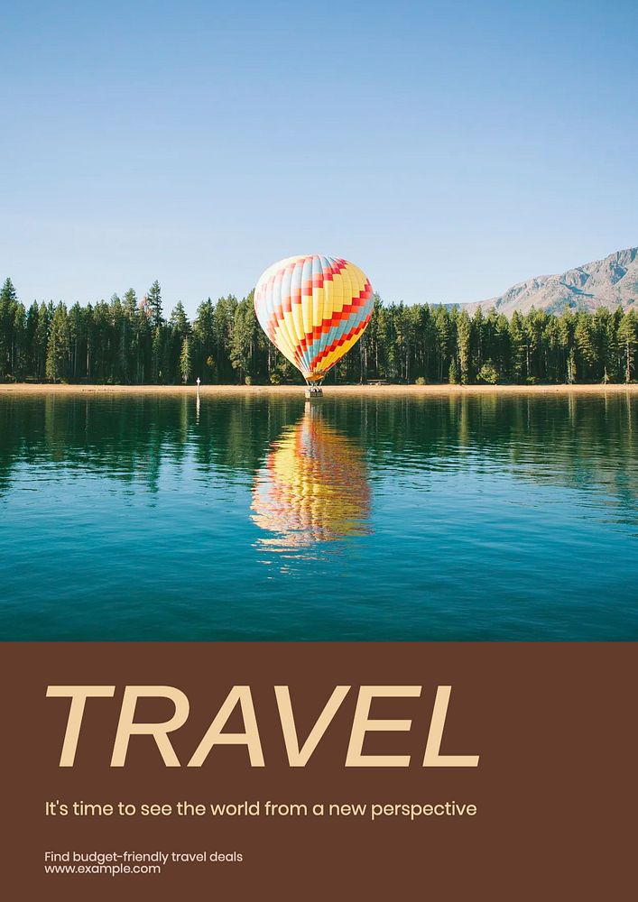 Travel deal poster template, editable text & design