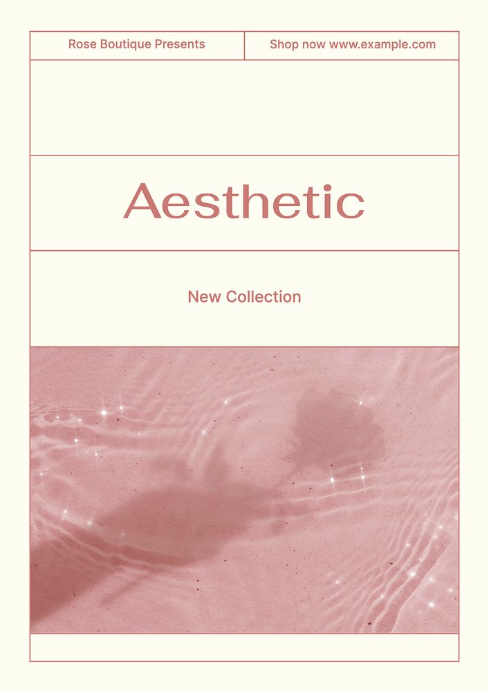 Aesthetic collection poster template, editable text & design