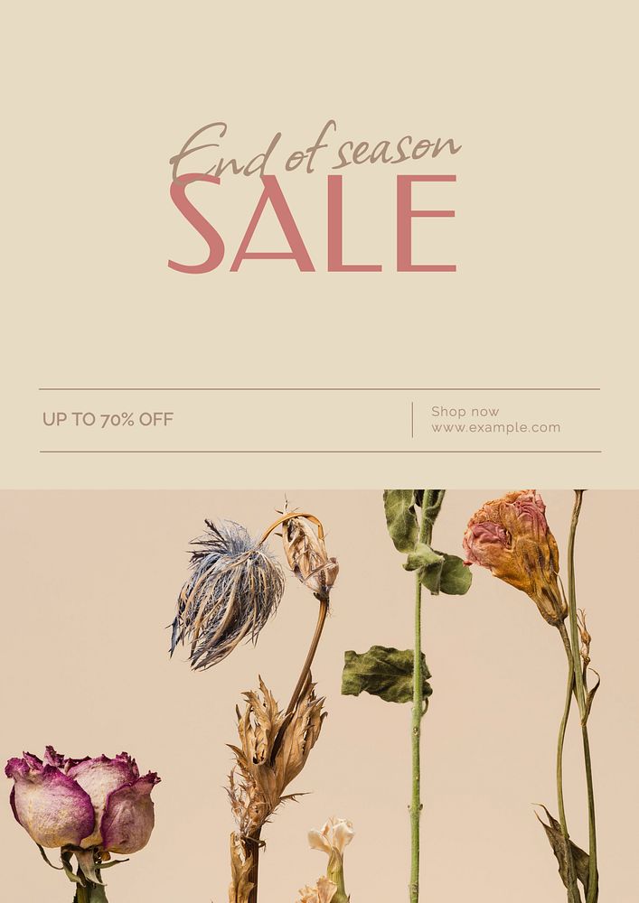 End of season sale poster template, editable text & design