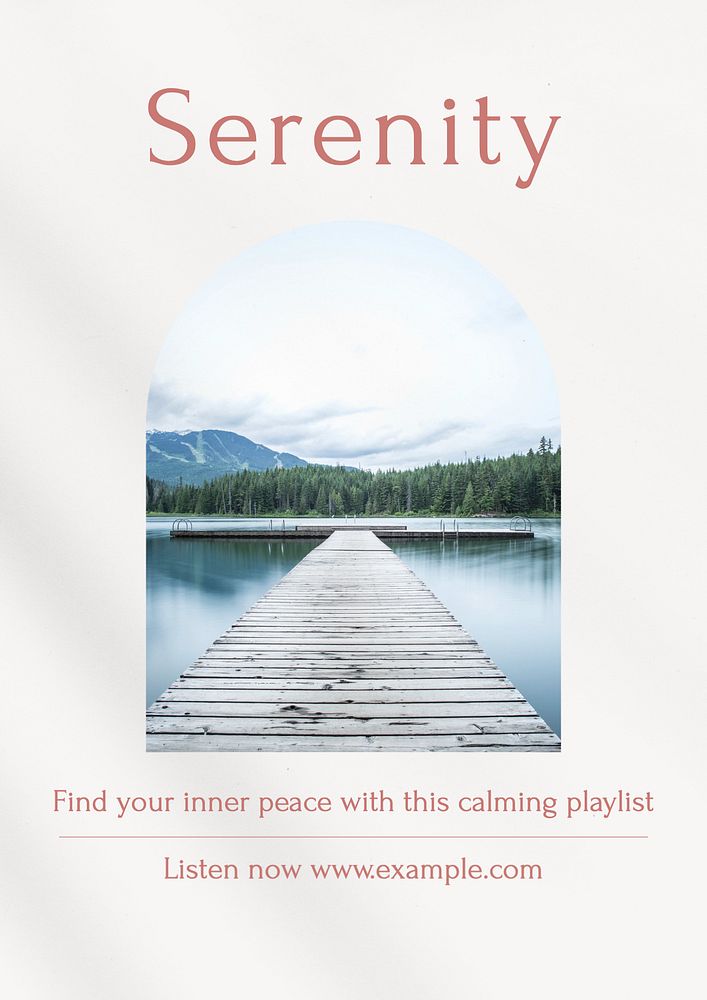 Inner peace music poster template, editable text & design