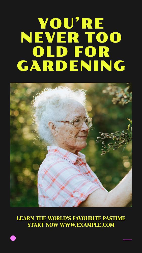 Gardening story template, editable social media design